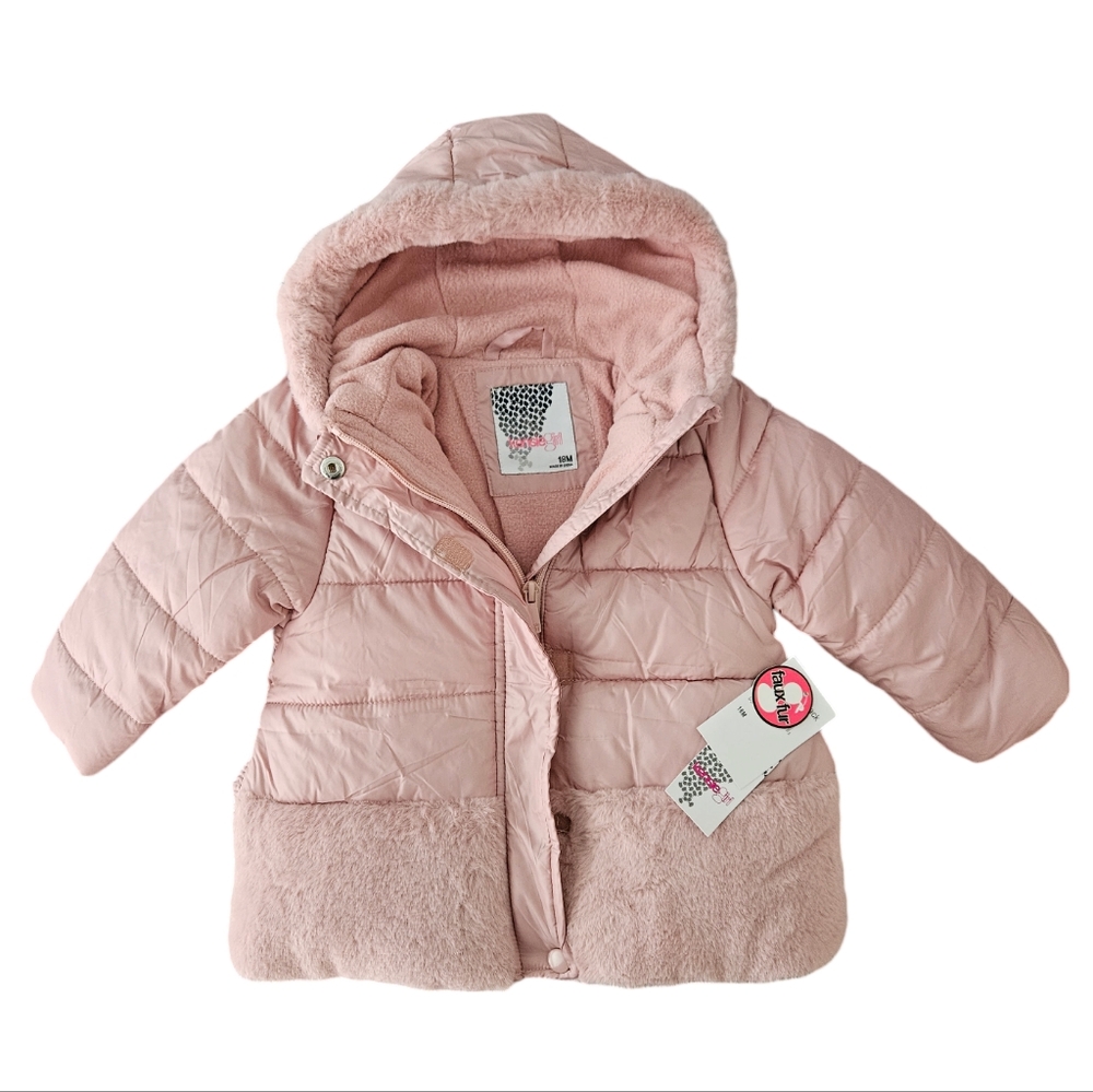 Kensie Girl Faux Fur Puffer Jacket 18 Months